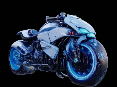 NovaBlade Futuristic Motorcycle 3D Model 3D model