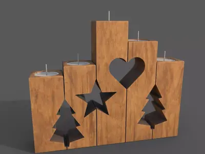 Christmas candle holder 3D model