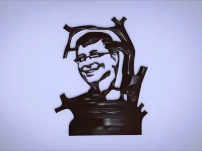 Wall decoration with Gates motif Low-poly 3D model