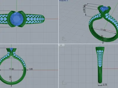 gold ring code 4 3D print model