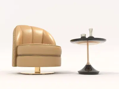 Modern Coffee Table and Armchair Set 65 3D model