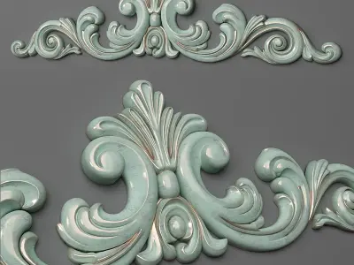Cartouche ornate wall plaque 3D print model