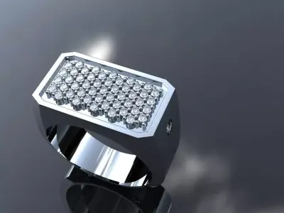 Mens Size 10 Diamond Ring Gold Silver Platinum Luxury Jewelry 3D print model