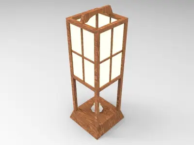 lantern Z wooden lamp 3D model