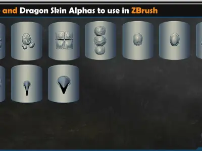 Reptile and Dragon Skin Brushes  Vol 03 3D model