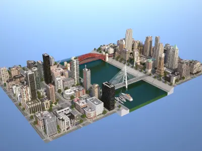 River City Low-poly 3D model
