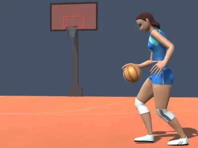 Basketball Avatars Actions Low-poly 3D model
