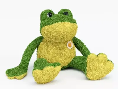 Plush Stuffed Frog 3D model