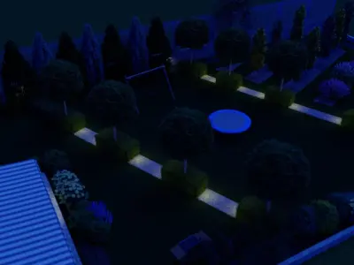 landscape house garden Free 3D model