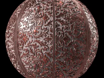 Plaster Materials 6- Ornament Plaster Pbr 4k seamless Sbsar Low-poly 3D model