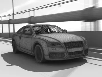 Audi A5 On A Bridge 3D model