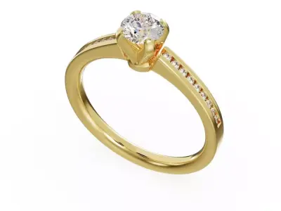 Engagement ring 3D print model