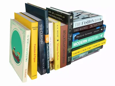 Books for interior decoration 02 3D model
