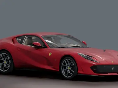 Ferrari 812 Superfast - Photorealistic Low-poly 3D model