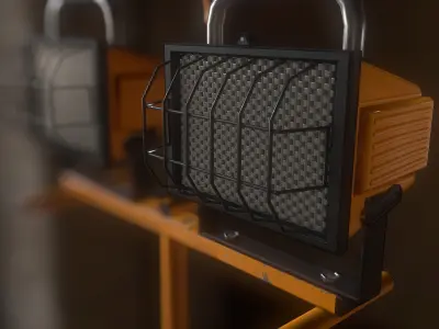 Work Light Tripod Low poly  Low-poly 3D model