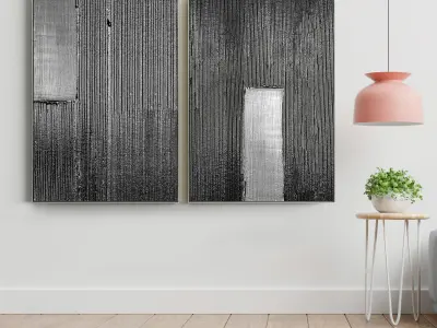 Plaster Two Photo Frame 02 Low-poly 3D model