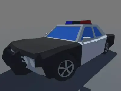 Muscle Car Police Cruiser MOBILE READY Low-poly 3D model