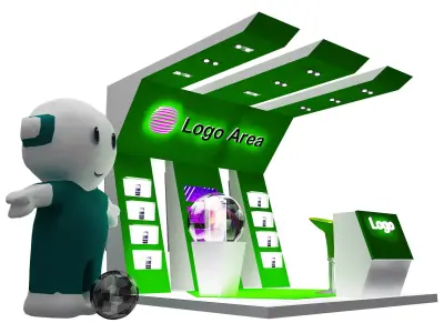  kiosk partition booth a55 3D model