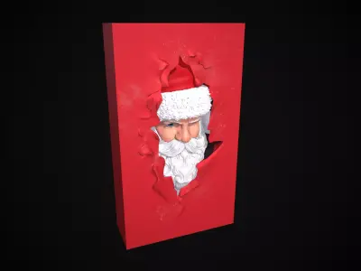 High Detail Santa Claus Father Frost Relief Wall Art 3D print model
