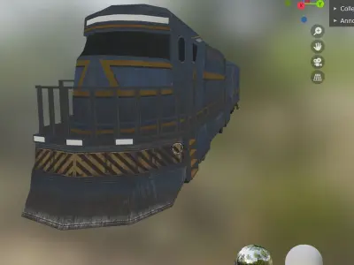 train head and box Low-poly 3D model