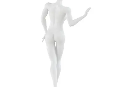 Female White Faceless Mannequin 83 3D model