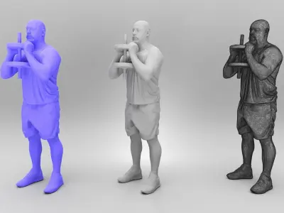 Man lifting dumbbell 386 Low-poly 3D model