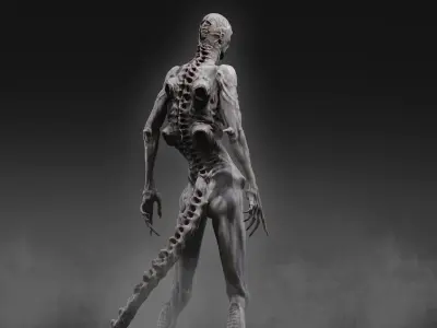 Newborn Hybrid from Alien Romulus Low-poly 3D model