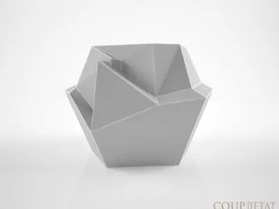Coup d Etat Kryptonite Brass side table 3D model