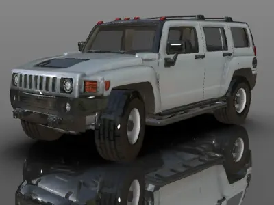 Hummer H3 SUV 3D model Sports Cars Games  Low-poly 3D model