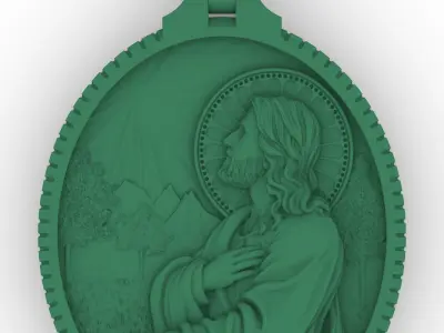 Jesus Christ Pendant 3D print-2 3D print model