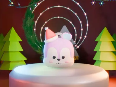 BT21 3D printed Christmas tree hangers 3D model
