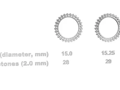 Eternity diamond rings set 3D print model