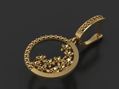 earring jewelry flower 3D print model