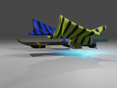 HOVERBOARD WITH MING Low-poly 3D model