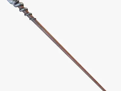 Snake Staff Low-poly 3D model
