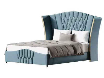 Aahed Modern Camerone Upholstered Bed 3D model