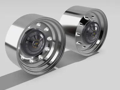 Alcoa Wheels with Chevy Caps Reversable Dually Wheels 3D print model