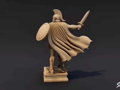 Ares Statue Low-poly 3D model