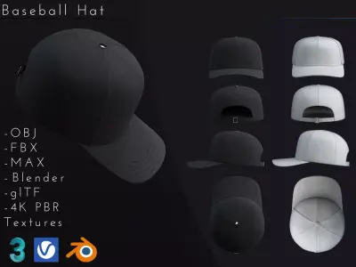 Baseball Hat Low-poly 3D model