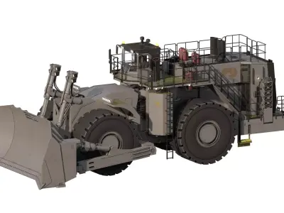 Wheel mining buldozer 3D model