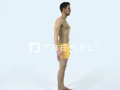 Virtue L Beach Animated Rigged Sports Man Low-poly 3D model