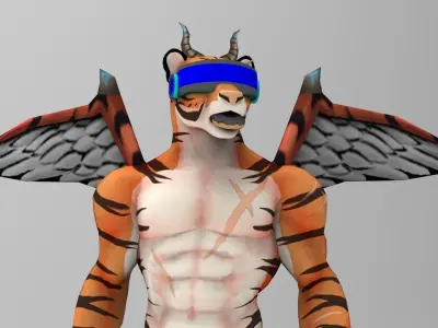 Meta Tiger Character Low-poly 3D model