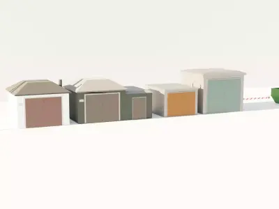 Low poly garage pack Low-poly 3D model