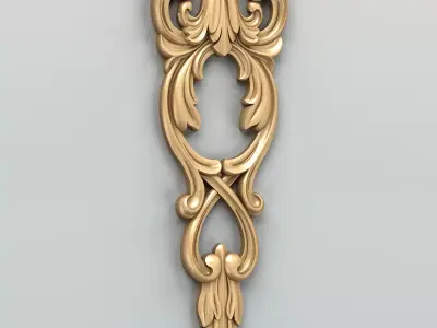 Carved decor vertical 017 3D model