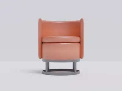 Round chair Low-poly 3D model