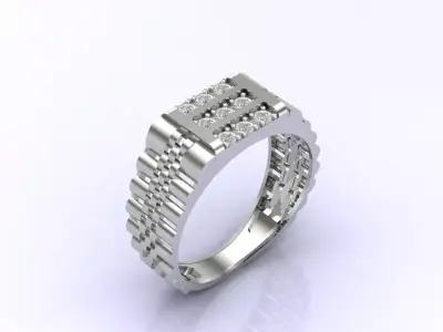 Print Ready STL 3DM  Gents Rings Diamond Men Ring  3D print model 97