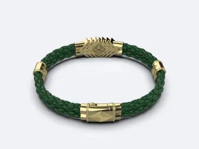 Mens Leather Bracelet 3D print model