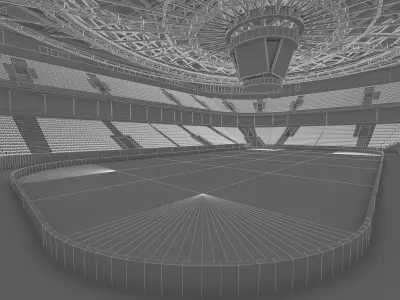 Winter Olympic Stadium 13000 seats Low-poly 3D model