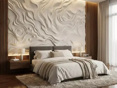 modern panel wall decor set relief stl mural CNC 162 3D model