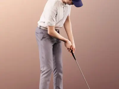 Nolan 11792 - Sport Golf Player Golfer Man Golfcart Caddy 3D model